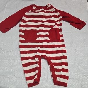 Cat & Jack Red and White Striped Footie